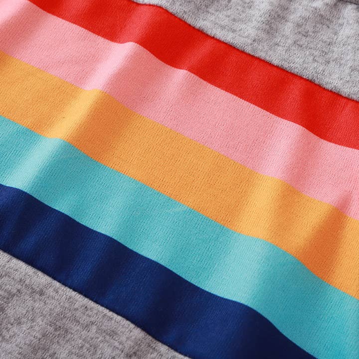 Rosa Clothing - Wholesale Sweatshirt - Women's - Rainbow Pattern Pullover Casual Thin Sweatshirt5