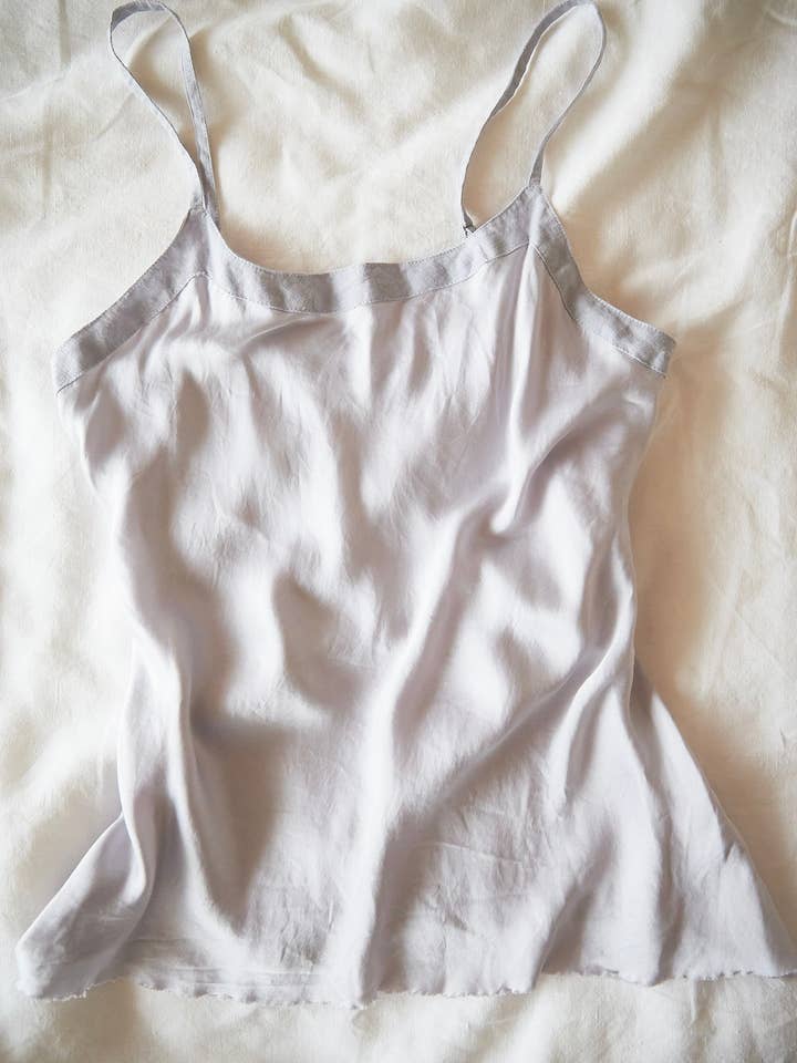 SoSsleeponsilk - Wholesale Camisole – Women′s - Silk Camisole with linen trim1