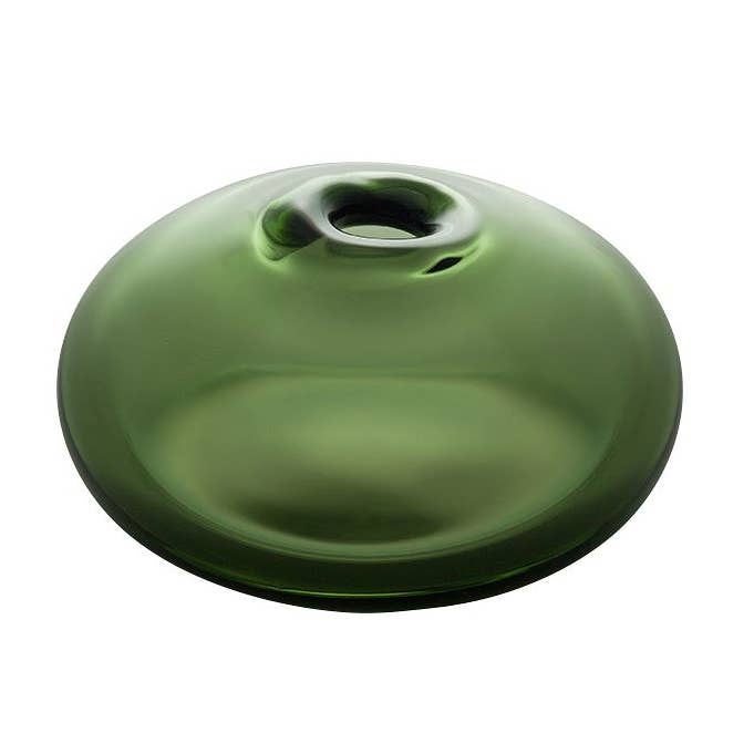Mini Vase - Flat Round Bud Vase, Forest Green for wholesale by SGHR Sugahara