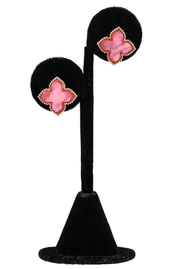 anbfashion - Wholesale Stud/Post Earrings - FOUR PETAL FLOWER POST EARRING 5421