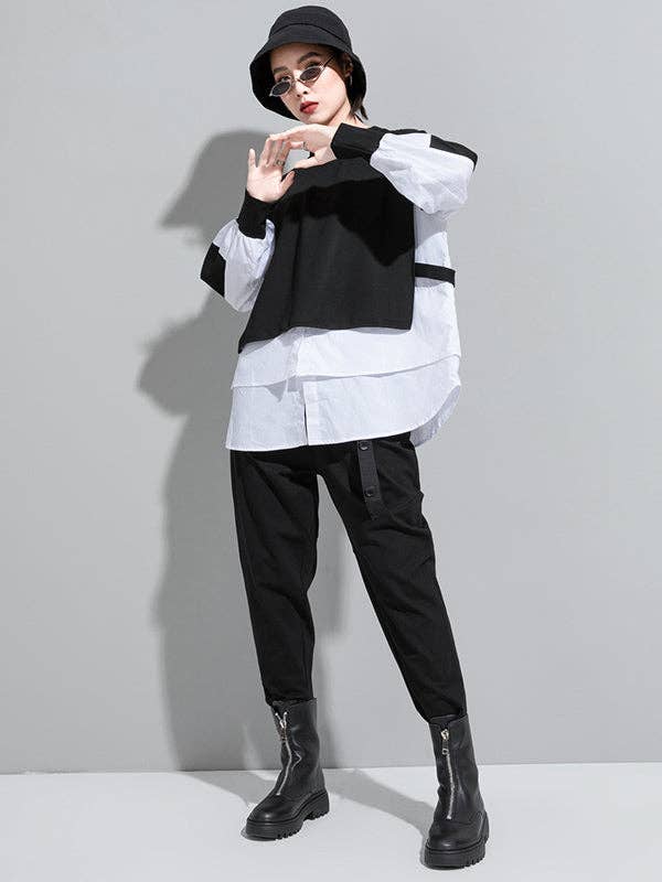 VividLux - Wholesale Overhemd met knopen - Dames - Originele valse twee T-shirttops17