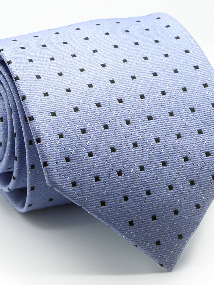 Mens Dads Klassisk Blå Firkantet Mønster Business Casual Slips & Lommetørklæde Sæt SO-8 for engroshandel hos Ferrecci