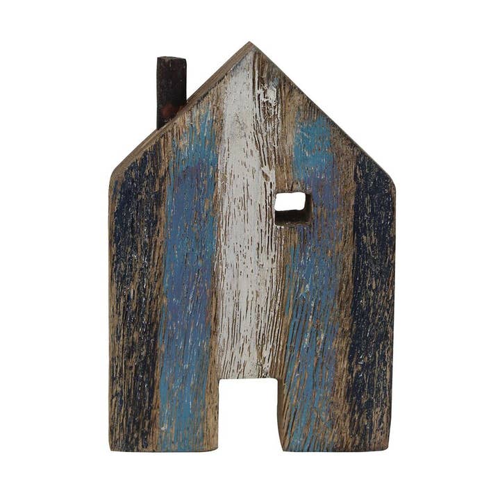 Beachcombers - Wholesale Decorative Tabletop Object - SALE Blue Seaside Village Cottage 8.66"0