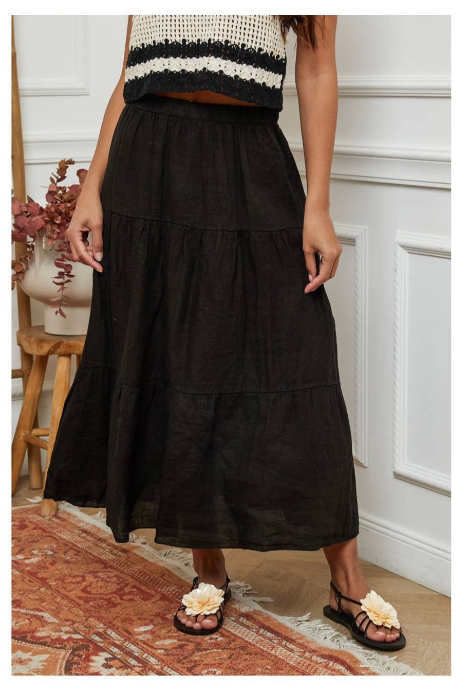 LÉA & LUC - Wholesale Skirt - Women's - 100% Linen Skirt REF. 834827