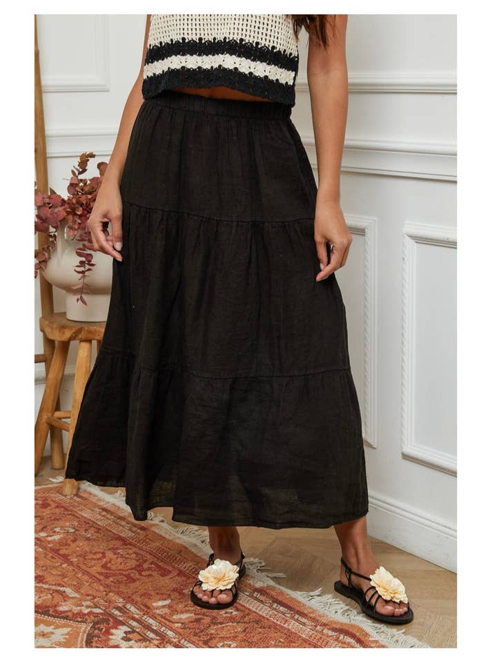 LÉA & LUC - Wholesale Skirt - Women's - 100% Linen Skirt REF. 834827