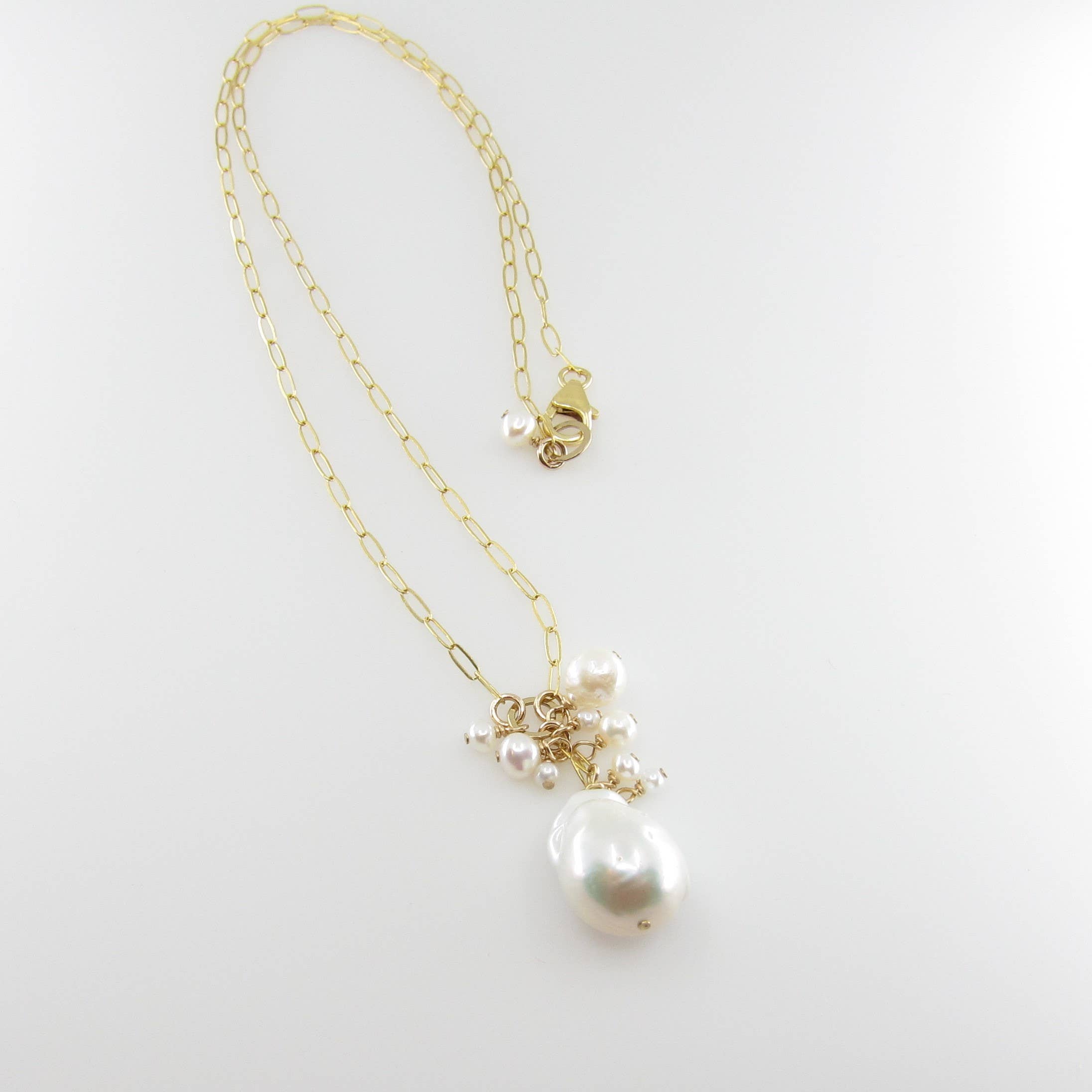 J. Mills Studio - Wholesale Pendant/Charm Necklace - Large Baroque Pearl Cluster Necklace2