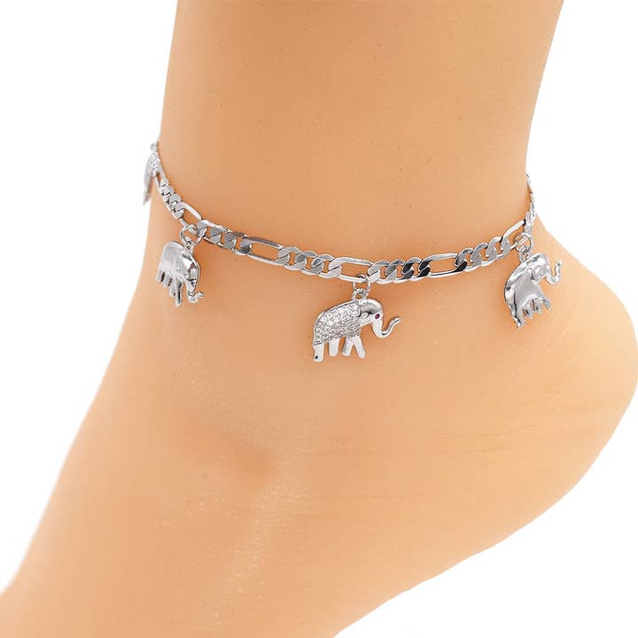 JoeyTheJewelry - Wholesale Anklet - Silver Layered real gold Plated elements anklet bracelet