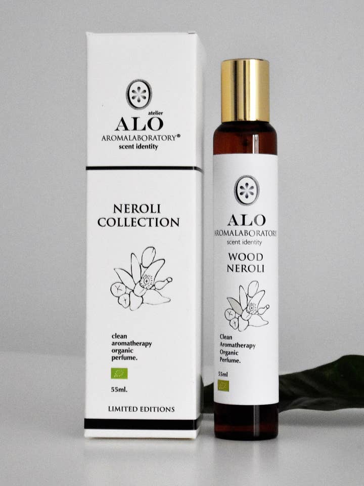 NEROLI IN LEGNO. Profumo pulito per aromaterapia. Biologico. 55 ml. per la vendita all'ingrosso da parte di AROMALABORATORY