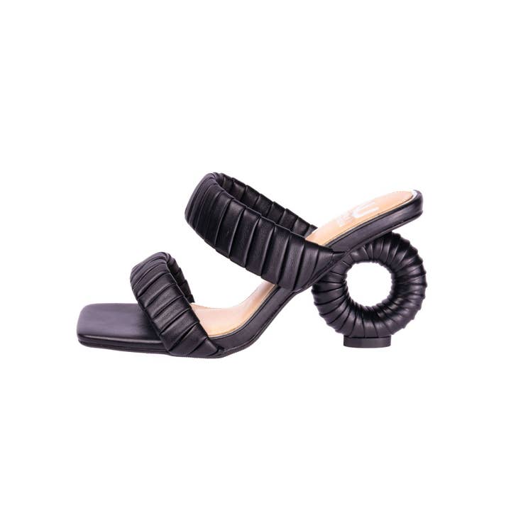 LADY COUTURE - Wholesale High Heels - Women's - Ninety Union ASH Pleaded Straps Donut Heel Slide
