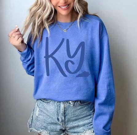 KY Flo Blue Sweatshirt for wholesale on Faire0