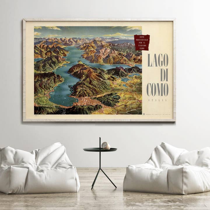 OldCityPrints - Old Maps and Posters - Wholesale Poster - Vintage Poster of Lago Di Como Lake Como Italy Italia | Vintage Map Wall Art Print | Large Poster Print | Home Decor Wall Art1