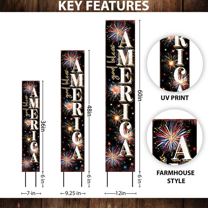 TX USA Corporation - Wholesale Garden/lawn stake - 4th of July God Bless America Garden Stake | Patriotic Yard Decor1