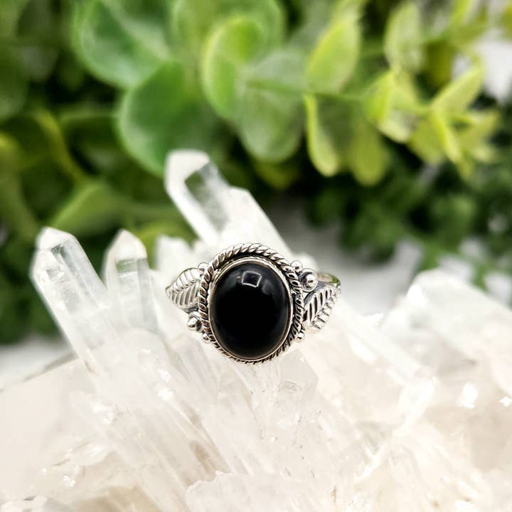 Black Onyx Semi-Precious Gemstone Sterling Silver (925) Ring for wholesale by Meraki Gemstones