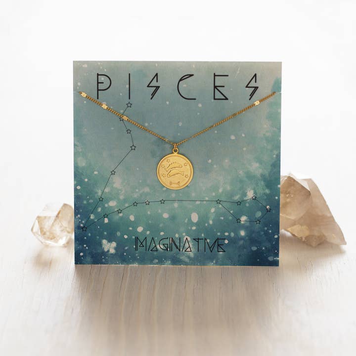 Amano Studio - Vendita all'ingrosso Collana con ciondolo/pendaglio - Medaglione zodiacale – singoli6