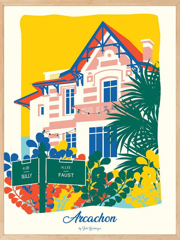 Poster ARCACHON, Winter City for wholesale by Julie Roubergue