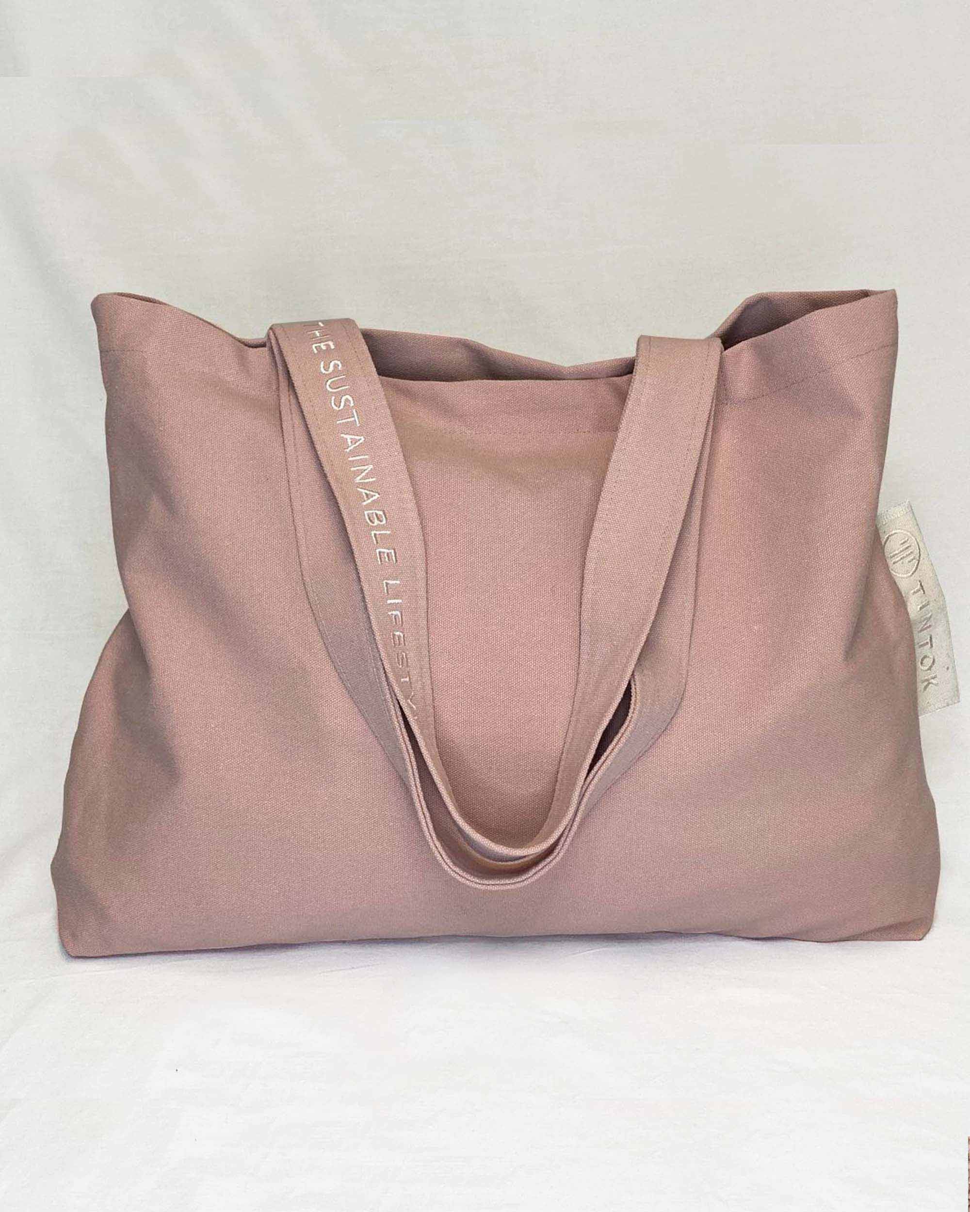 Tintok - Venta al por mayor Bolsa grande - Unisex - Bolso de Lona Rima - Rosa3