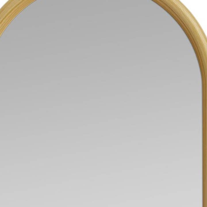 HomeRoots - Wholesale Vanity mirror - 64" Natural Solid Wood Arch Leaning Framed Full Length Mirror3