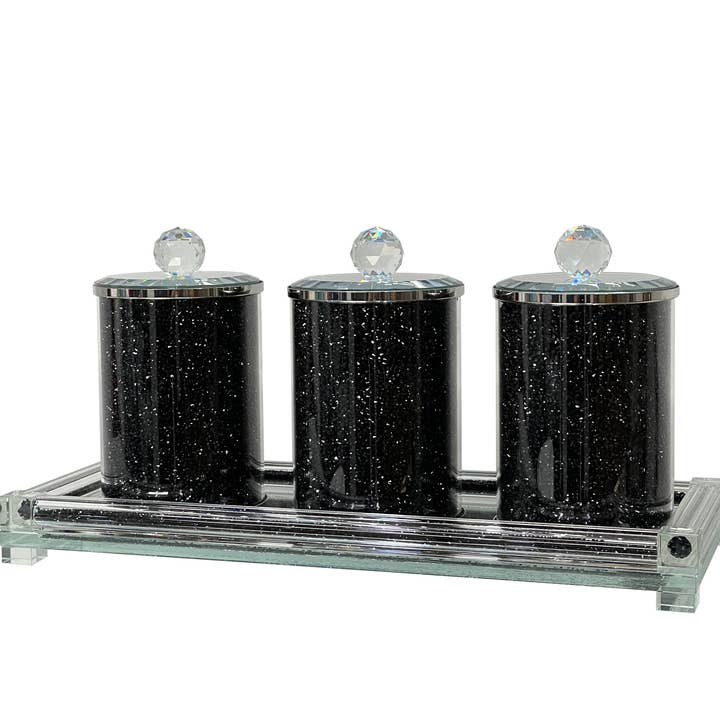 Ambrose Exquisite 3 Medium 7" Tall Canisters With Tray for wholesale by Amazing Rugs