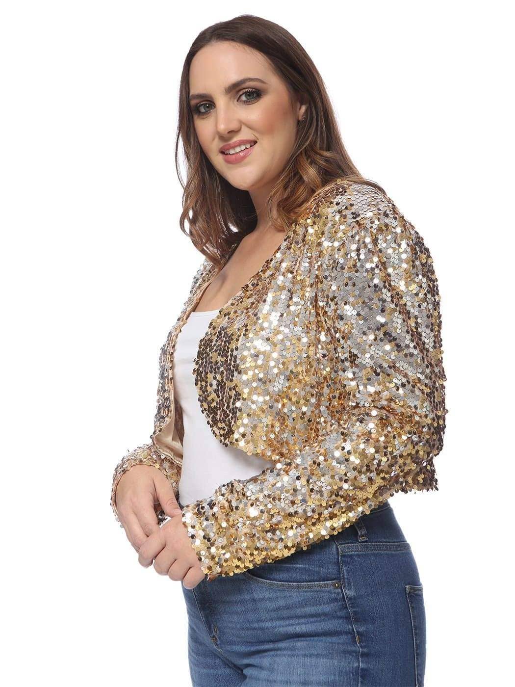 Anna Kaci Wholesale - Wholesale Jacket - Women's - Plus Size Sequin Bolero3