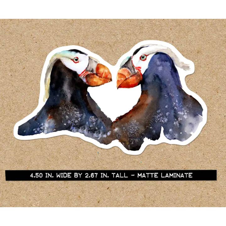 Sticker 'PUFFIN PAIR' for wholesale by The Art of Dean Crouser Greeting Cards & Stickers