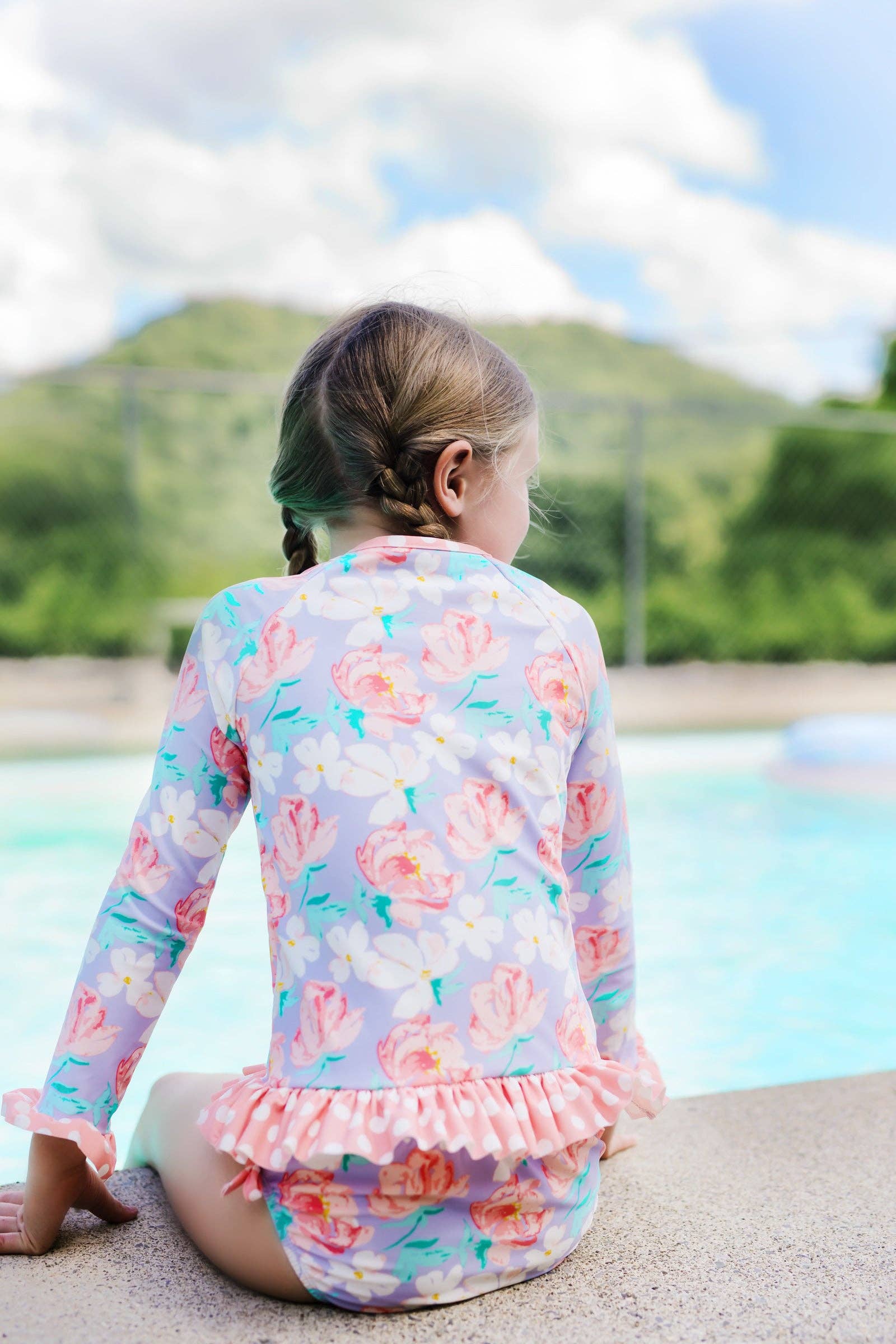【PLAGE】Easy Fit Swim Set 2colors Crinkle Color Block Two Piece Swimsuit / Lavender Haze