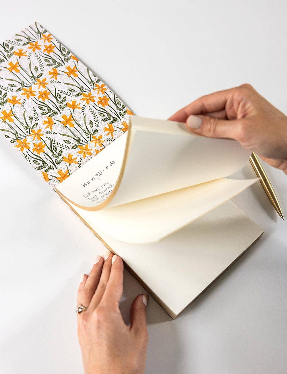 Bespoke Letterpress - Wholesale Notepad - Daffodil Notepad Desktop Jotter4