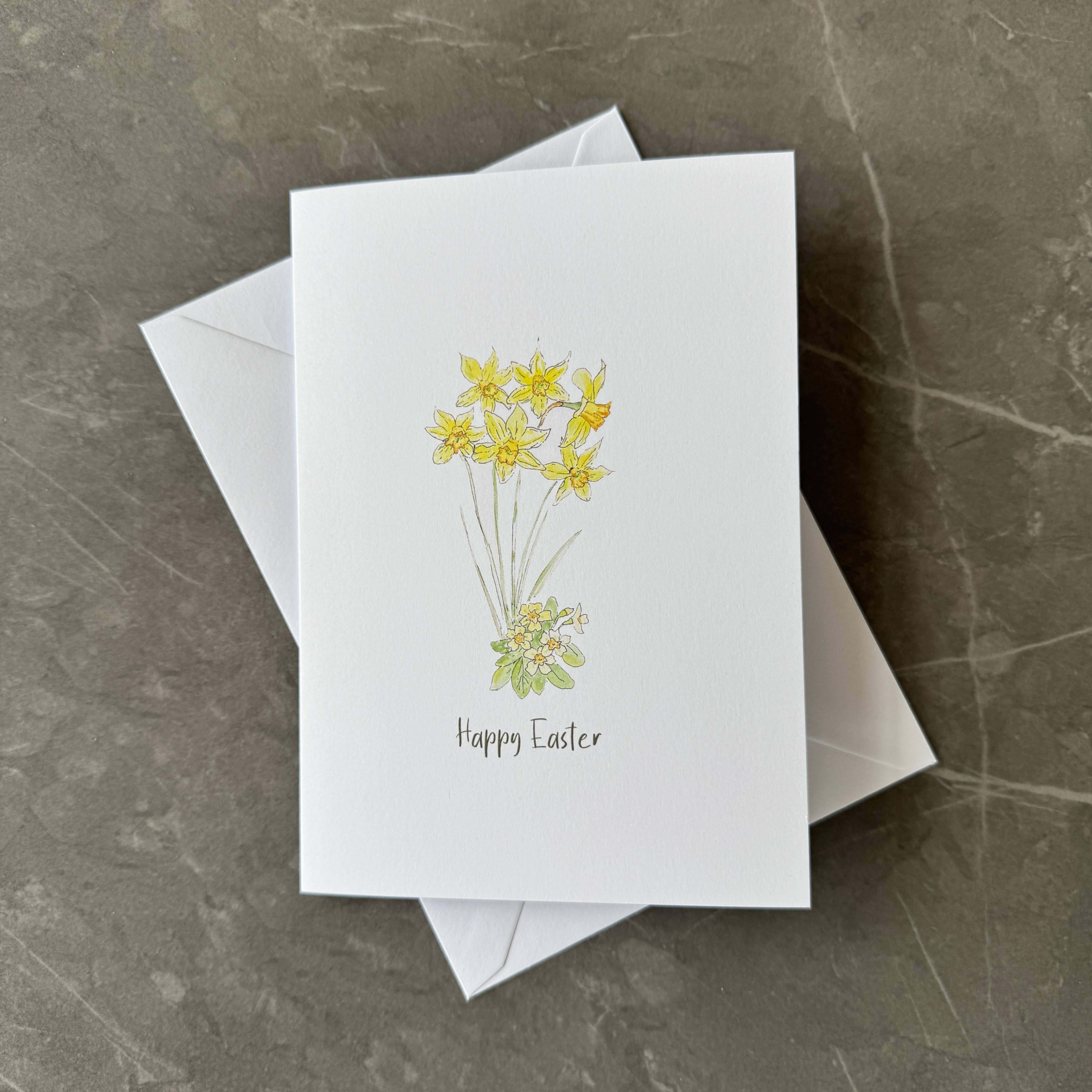 Tall Order - Wholesale Easter Card - Easter Card Pack of 8 with Daffodil & Primrose Illustration4