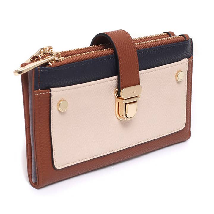 Bessie London – wholesale Wallet – Women's – Two Tone Push Lock Purse1