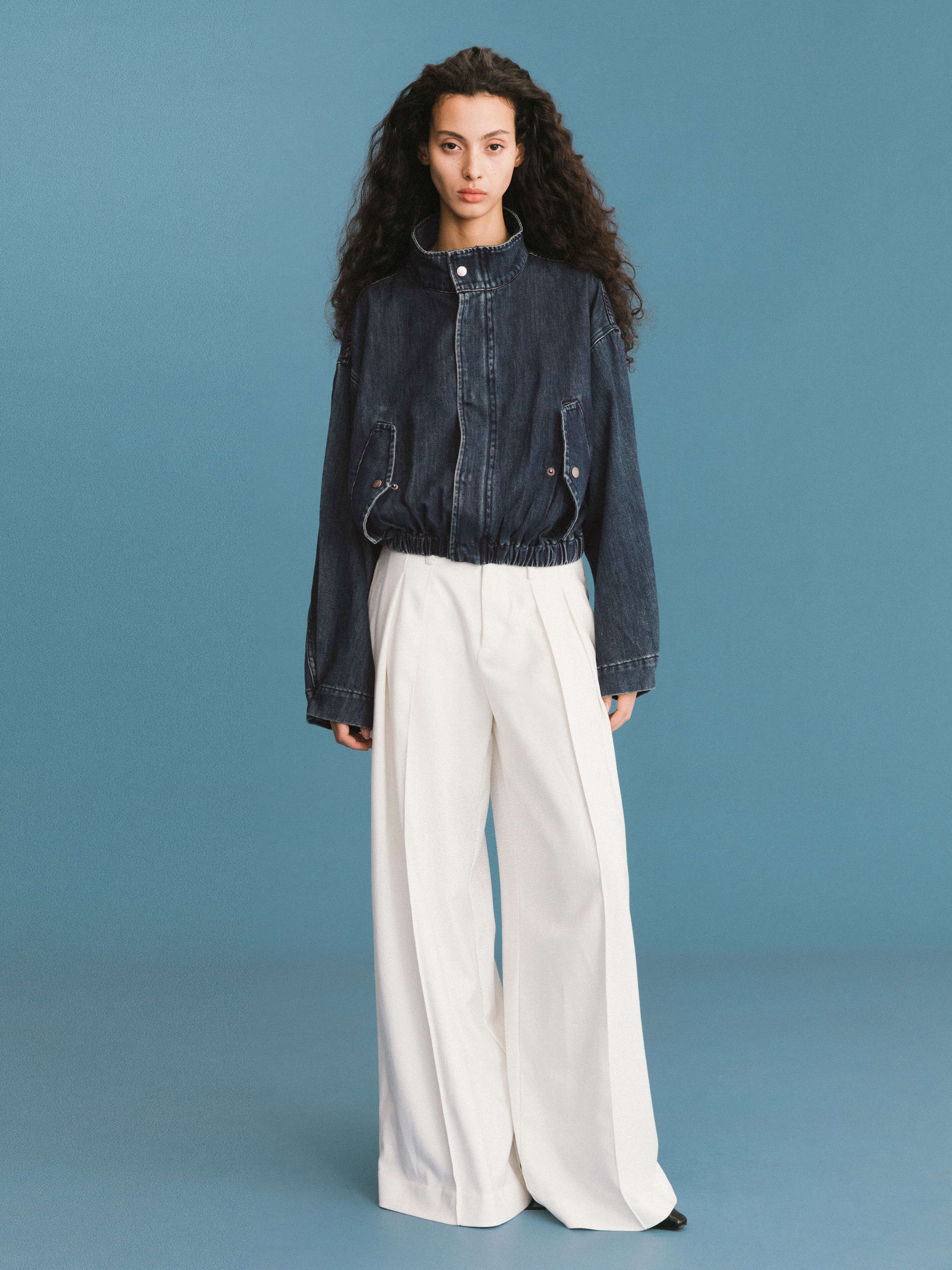 SteelBlue ONE BY CUBIC Funnel Neck Denim Jacket for wholesale on Faire1