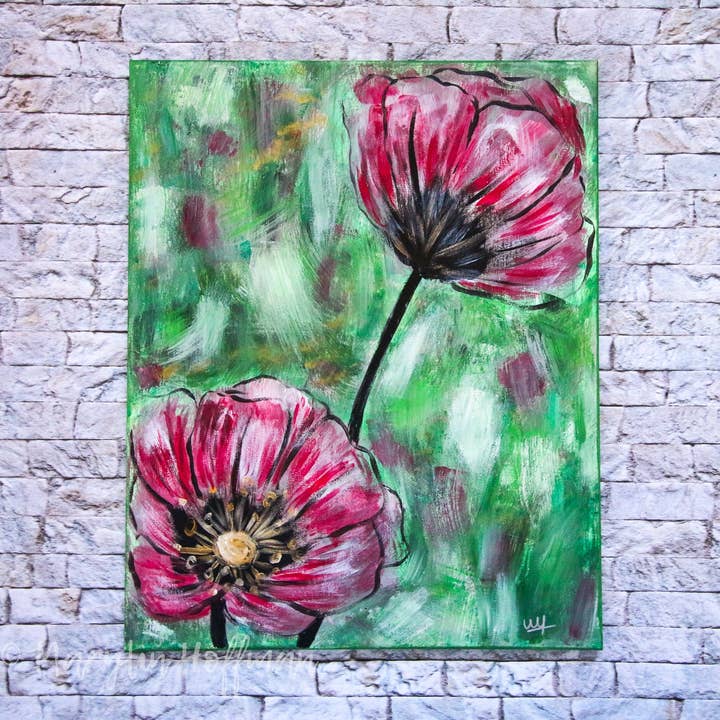 Abstract poppies field for wholesale by Marylin Hoffman Art