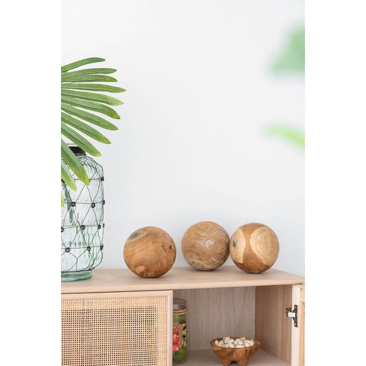 A&B Home Group Inc. - Wholesale Decorative Tabletop Object - S/3 Teak Ball4