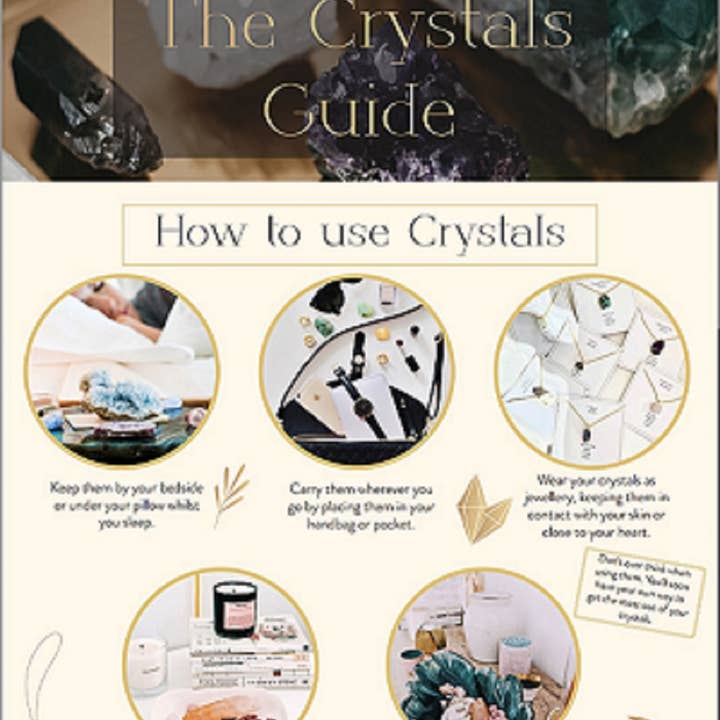 Crystal Guide With Wellness Properties of 148+ Crystals for wholesale by BellaMira Home
