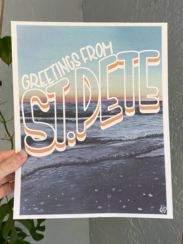 Hälsningar från St Pete Art Print för wholesale av Jessi's Messes
