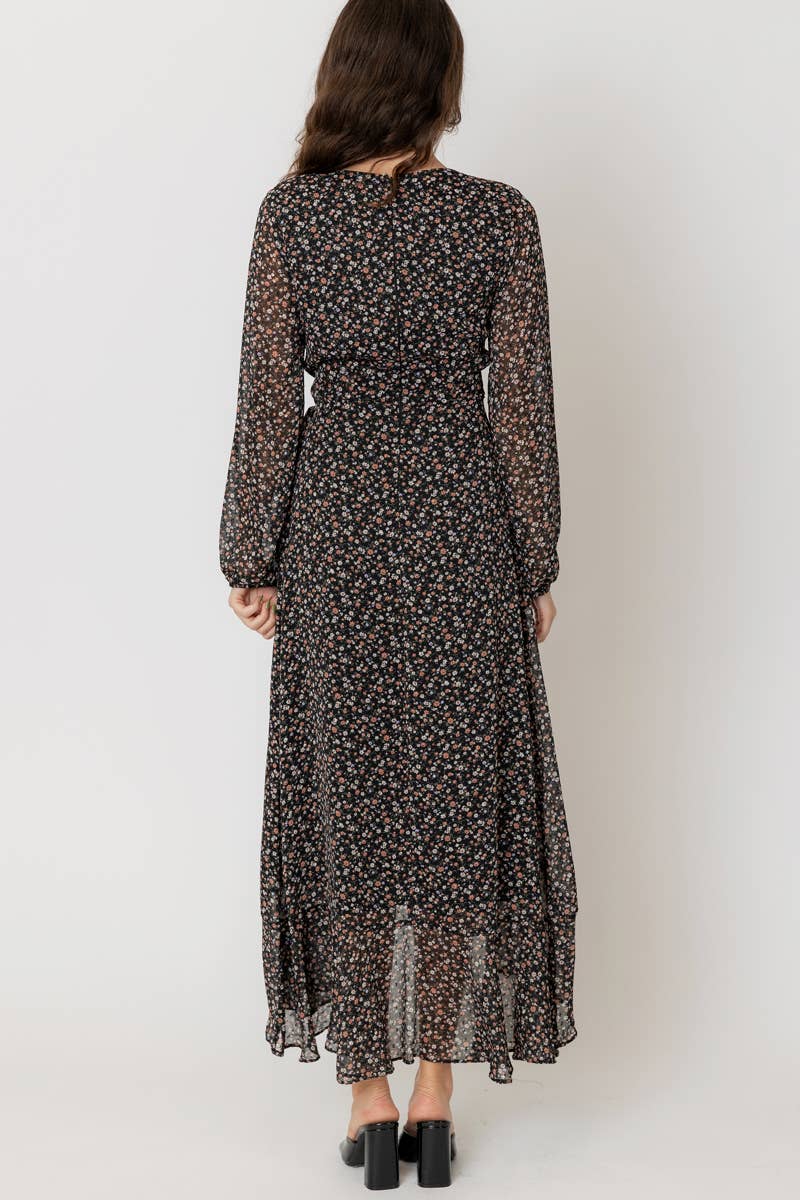 En Crème - Wholesale Dress - Women's - Floral Print Wrap Maxi Dress2