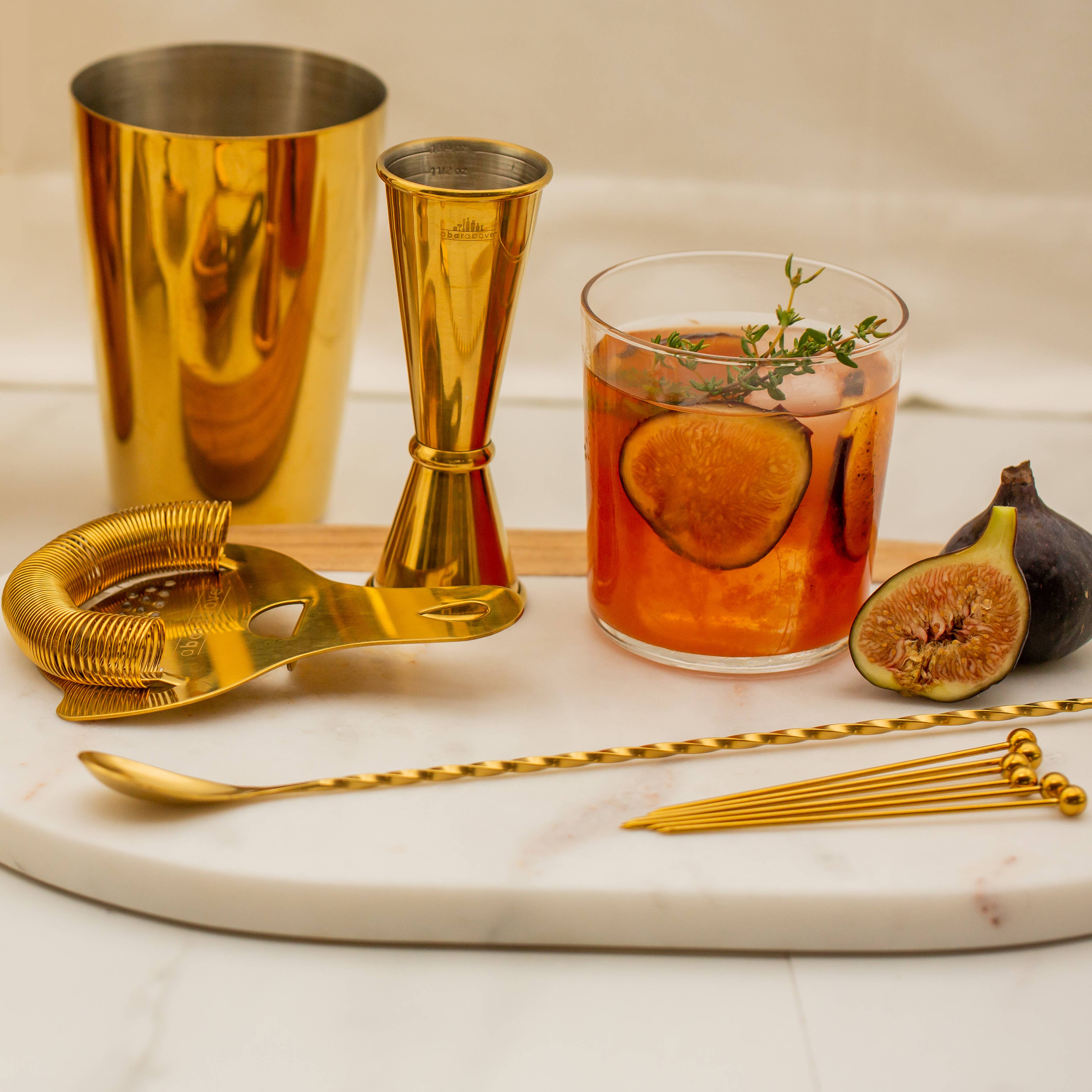 A Bar Above – wholesale Bar tool – Craft Bar Set/Mixologist Cocktail Kit, Gold (14 Piece)1