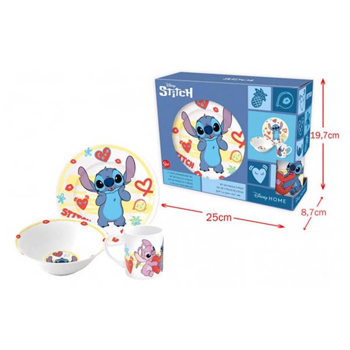 TSJJ - Wholesale Dinnerware Set - Kids & Baby - Stitch 3-Piece Lunch Set