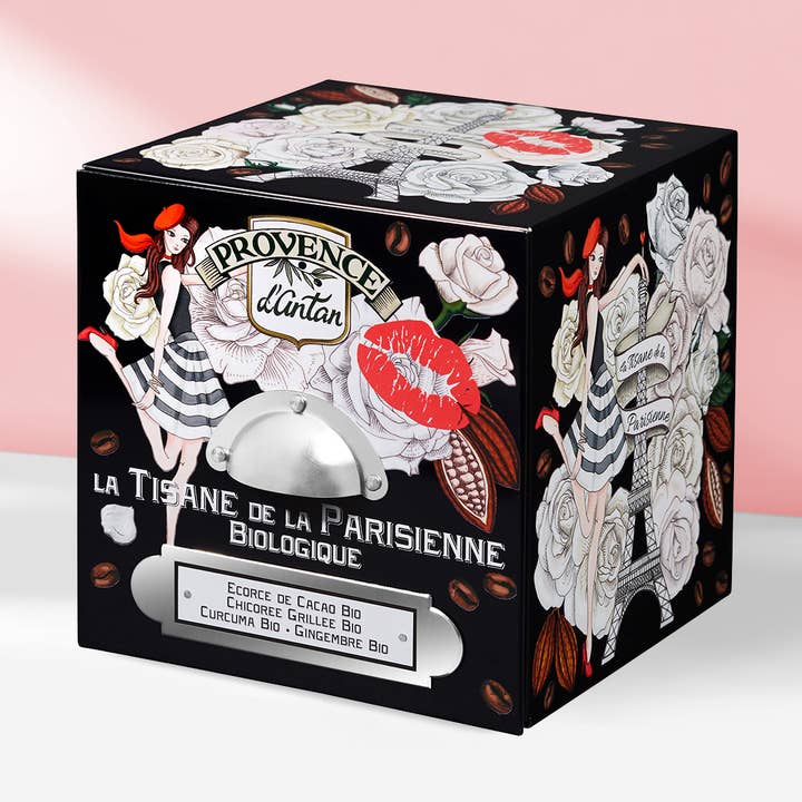 Organic Parisian Herbal Tea* - Metal Cube 24 sachets for wholesale by PROVENCE D'ANTAN