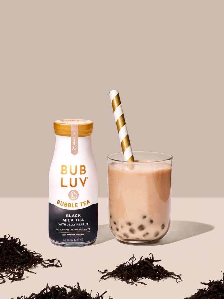 Black Milk Tea Bubble Tea with Jelly Pearls for wholesale by BUBLUV