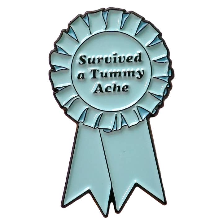 Survived a Tummy Ache Soft Enamel Pin for wholesale by Sammy Gorin LLC