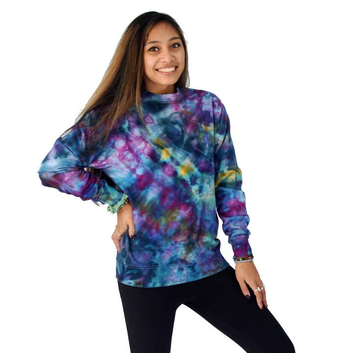 Soul Shine Maine - Wholesale Sweatshirt - Women's - Tie Dye Crew SWEATSHIRT | Purple Jewel Tone