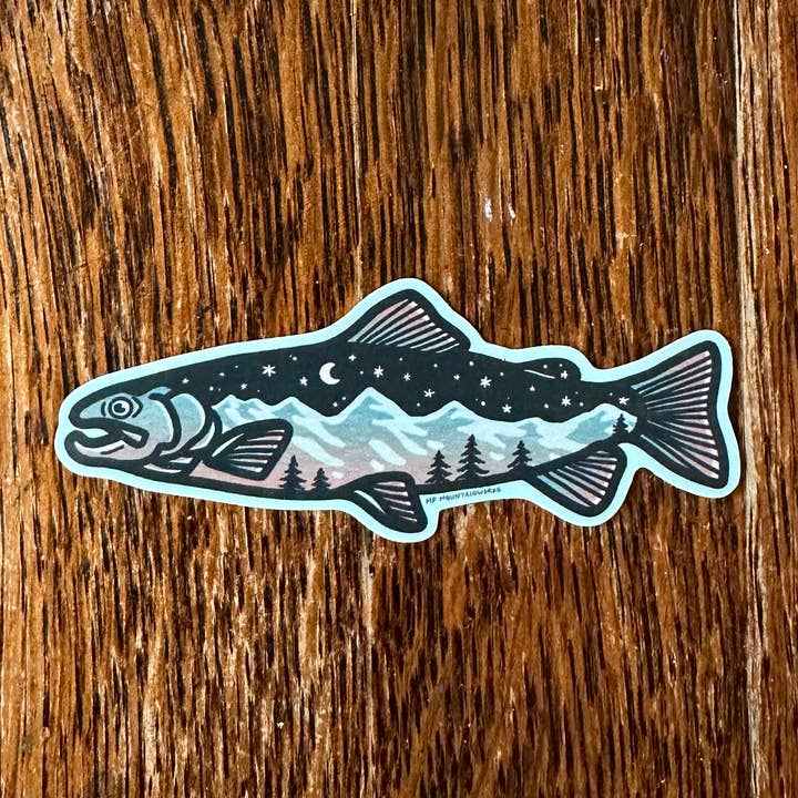 Mountain Trout Vinyl Sticker for wholesale by MP Mountainworks