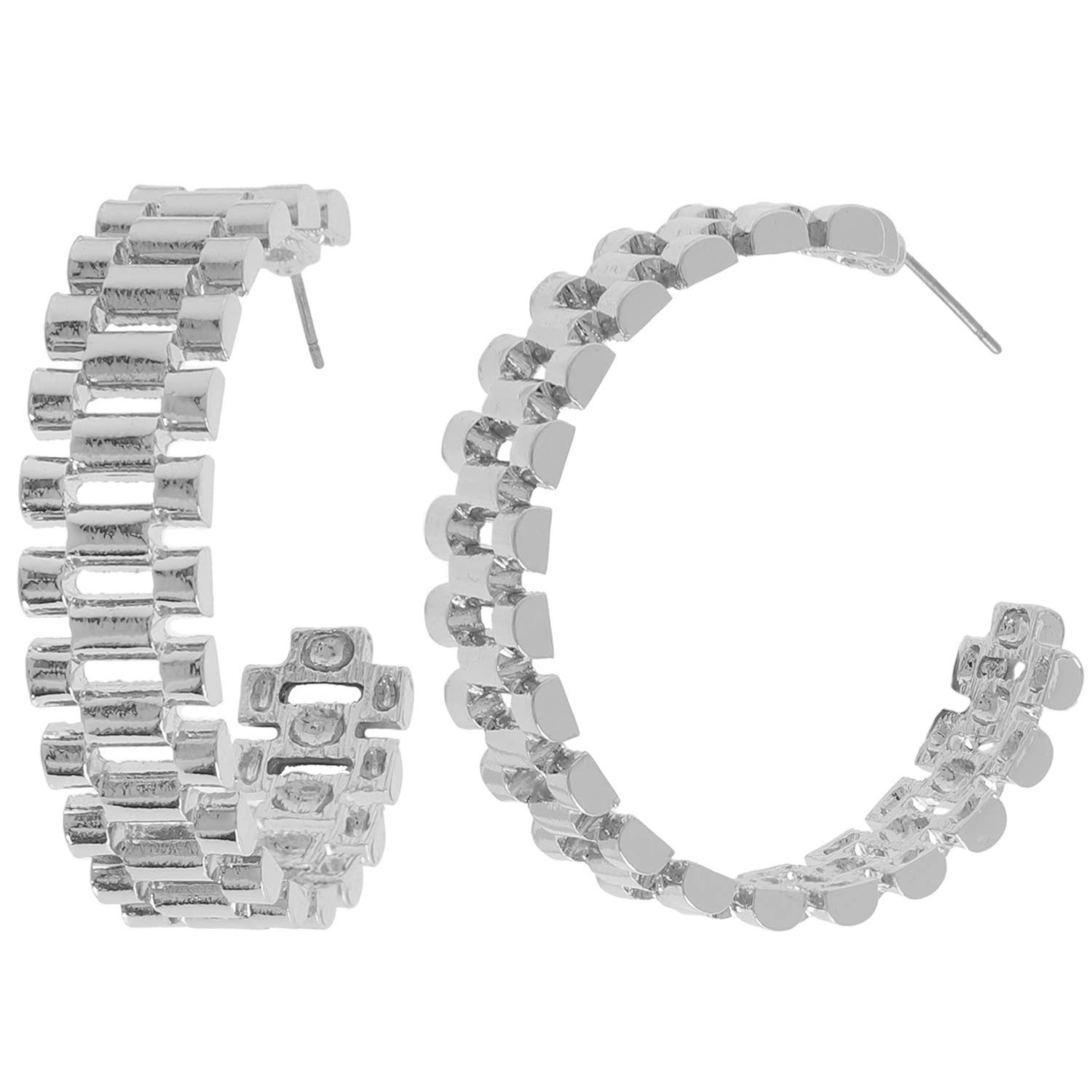 SP Sophia Collection - Wholesale Hoop Earrings - Chunky Chain Link Hoop Earrings 2