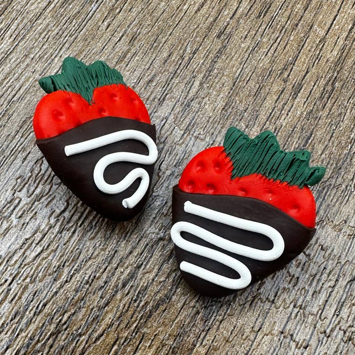 Making with Molli - Wholesale Brooch - Chocolate Covered Strawberry Polymer Clay Pin0