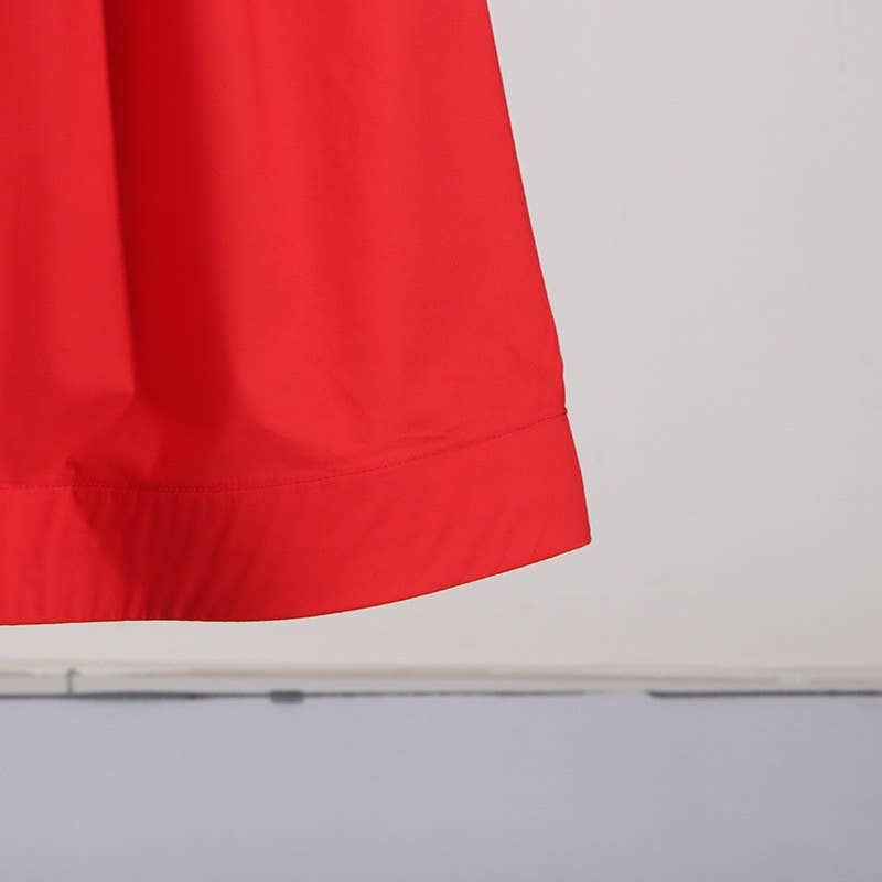 Red DR0185Y Floral Stitch High-Waist Tube Top Dress for wholesale on Faire8