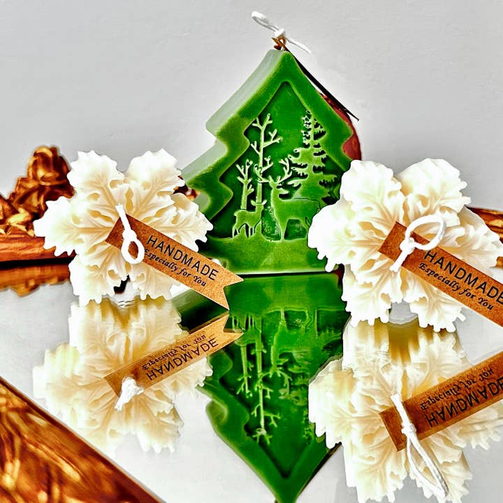 Vakantiekaars — Boom & Sneeuwvlokken Set — Altijdgroen voor wholesale door Zenaural