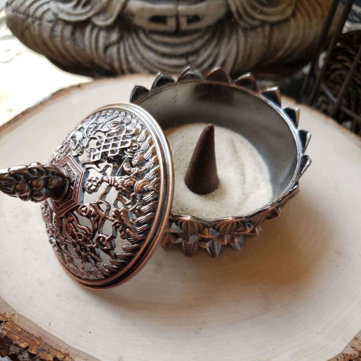 My Magic Place Shop - Wholesale Incense Holder - Small Lotus Incense Holder, Brass Metal Incense Burner4