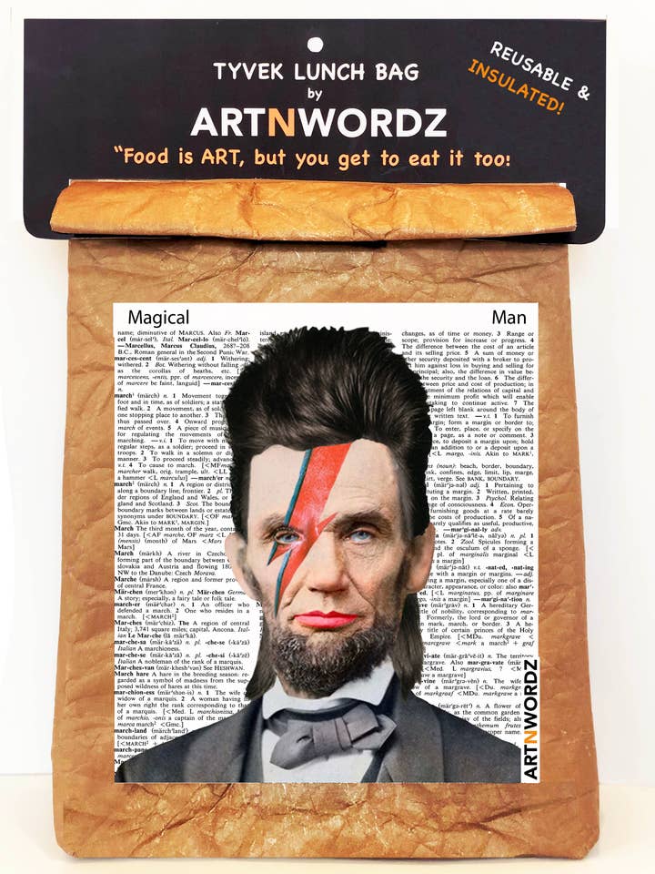 ZIGGY LINCOLN LUNCH BAG for wholesale by ARTNWORDZ LLC