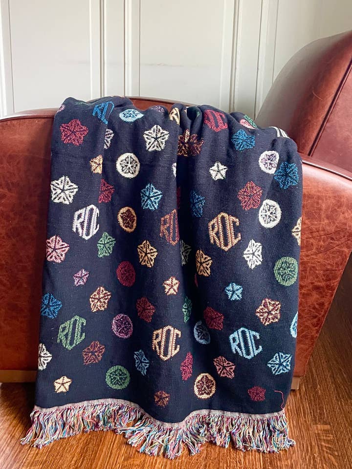 Presente de Natal de Upstate New York Manta Rochester por atacado de Rocmar Studio Soft Furnishings Made in USA 100% Cotton