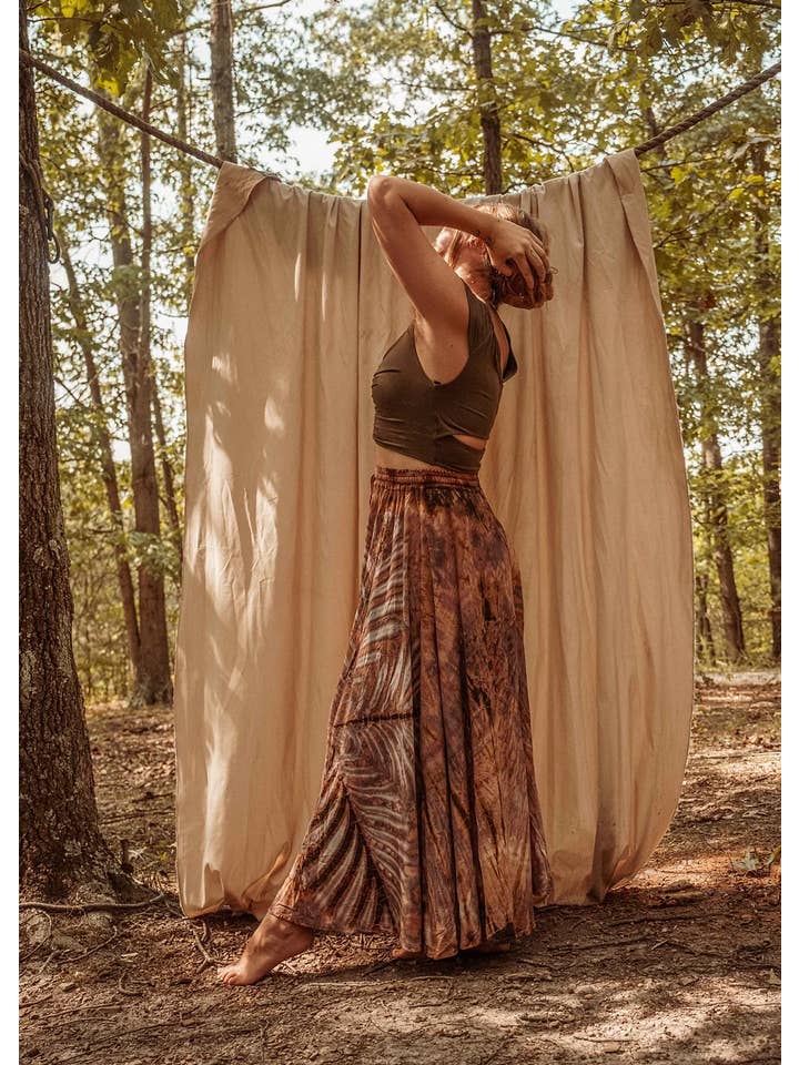 Gardenbelle Shop - Wholesale Broek - Dames - Hippie Boho handgeverfde Palazzo-broek, Bodhi soepelvallende broek10