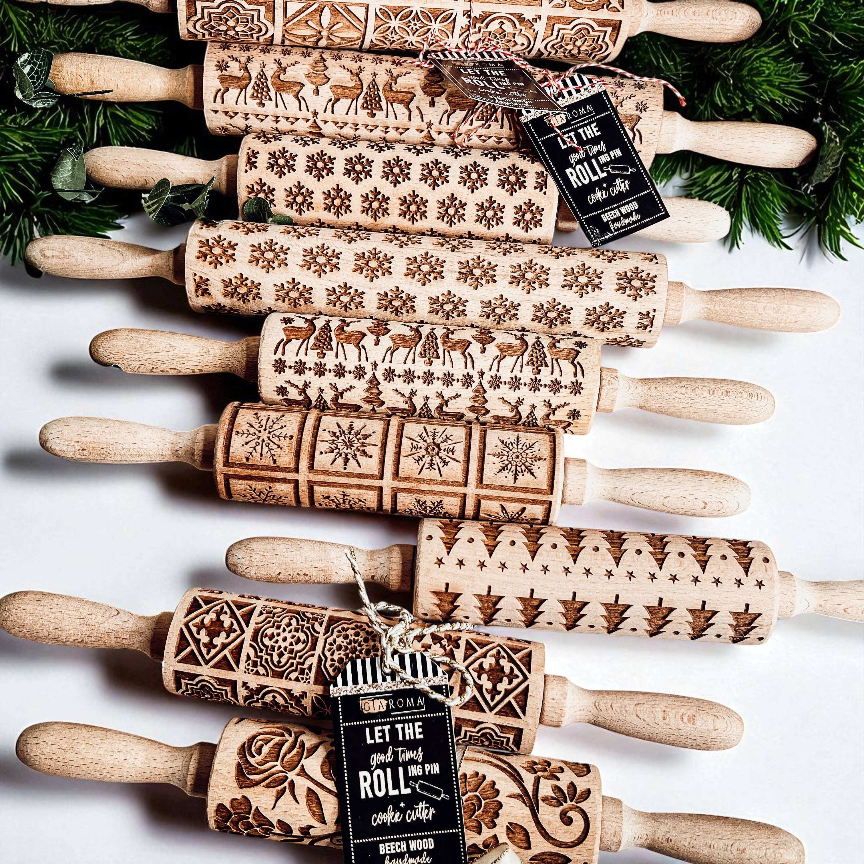 Gia Roma - Wholesale Rolling Pin - Christmas Cookie Cutter Baking Gift Set Wooden Rolling Pins 31